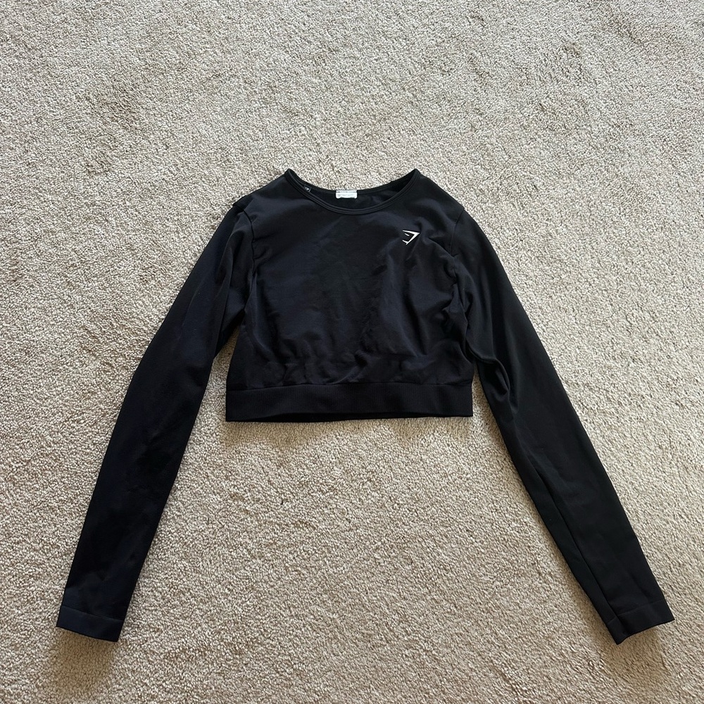 Gymshark Black Everyday Seamless Long Sleeve Crop Top